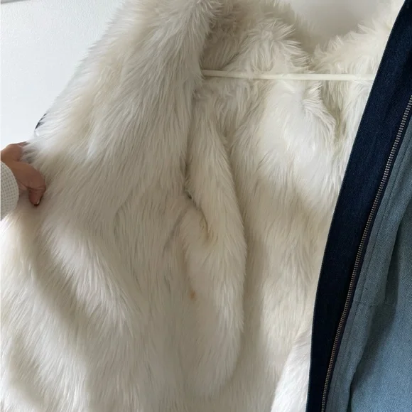 Urban Outfitters Patchwork Denim Parka with Faux Fur Trim - Picture 3 of 6